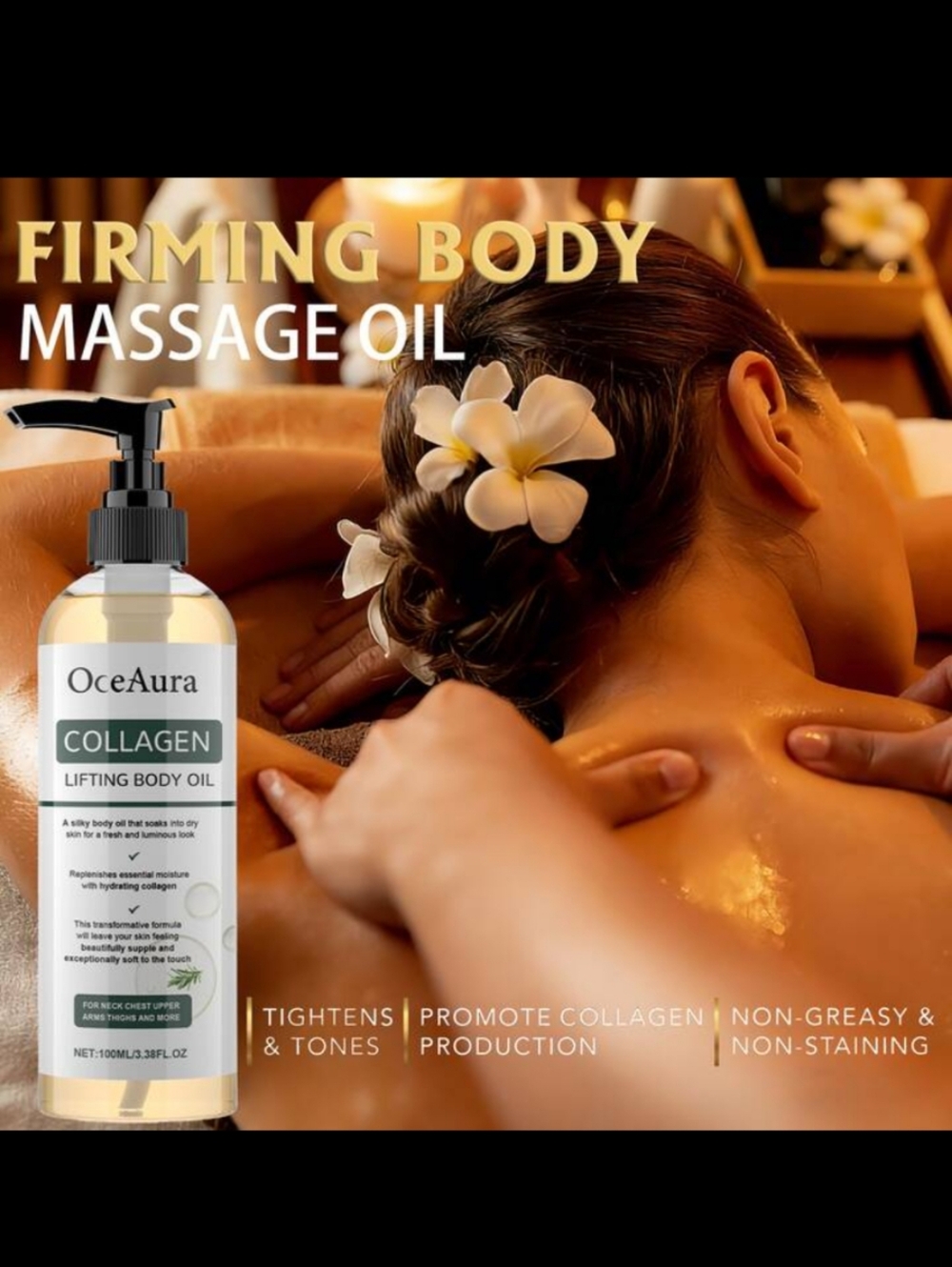 Collagen Lifting Body Oil - Clear with Gold Tint